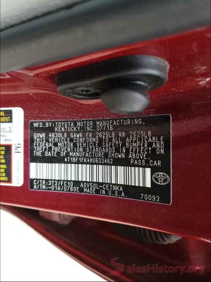 4T1BF1FK4HU633462 2017 TOYOTA CAMRY