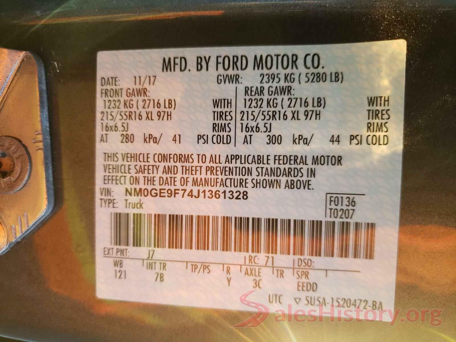 NM0GE9F74J1361328 2018 FORD TRANSIT CO