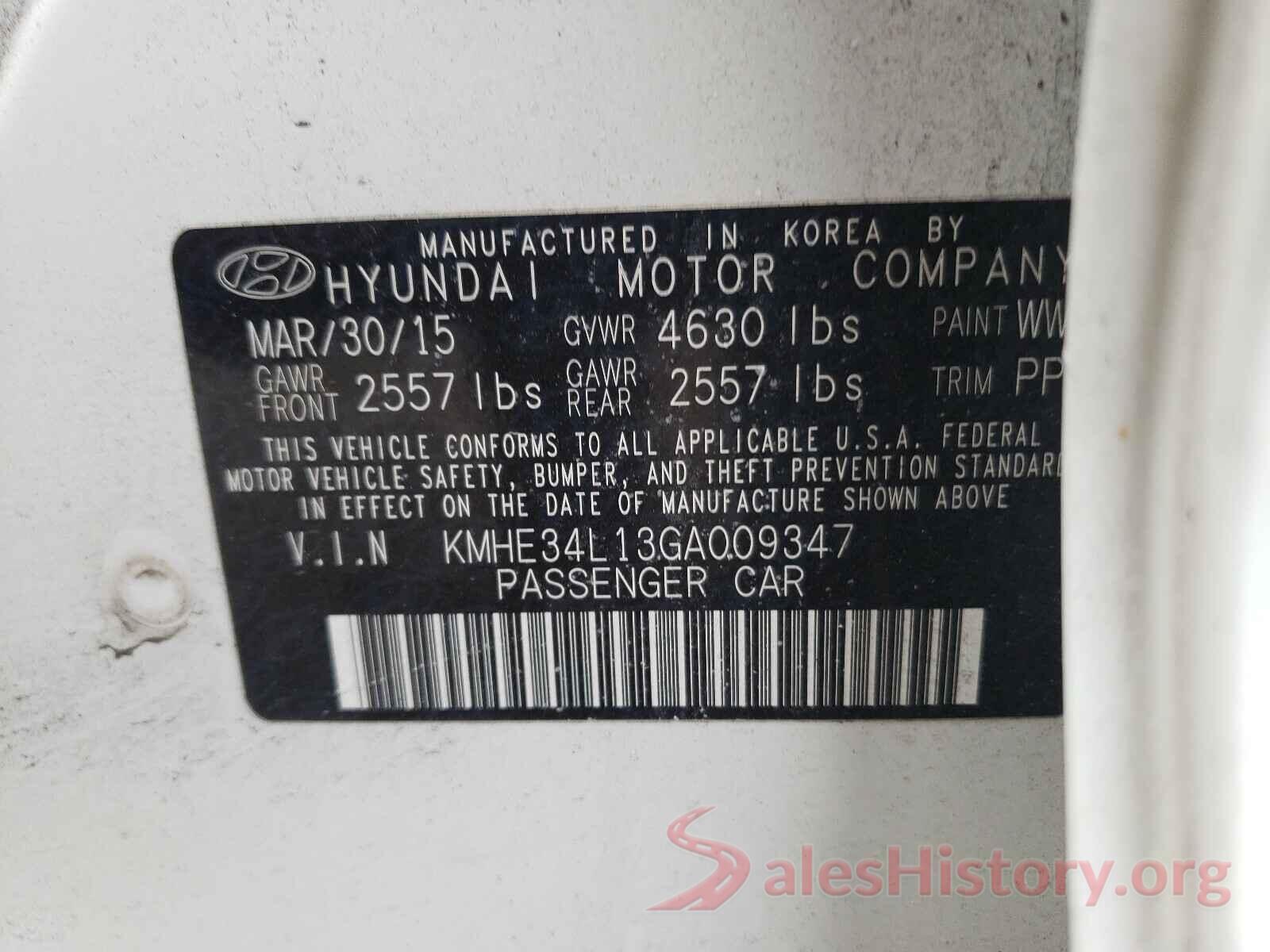 KMHE34L13GA009347 2016 HYUNDAI SONATA