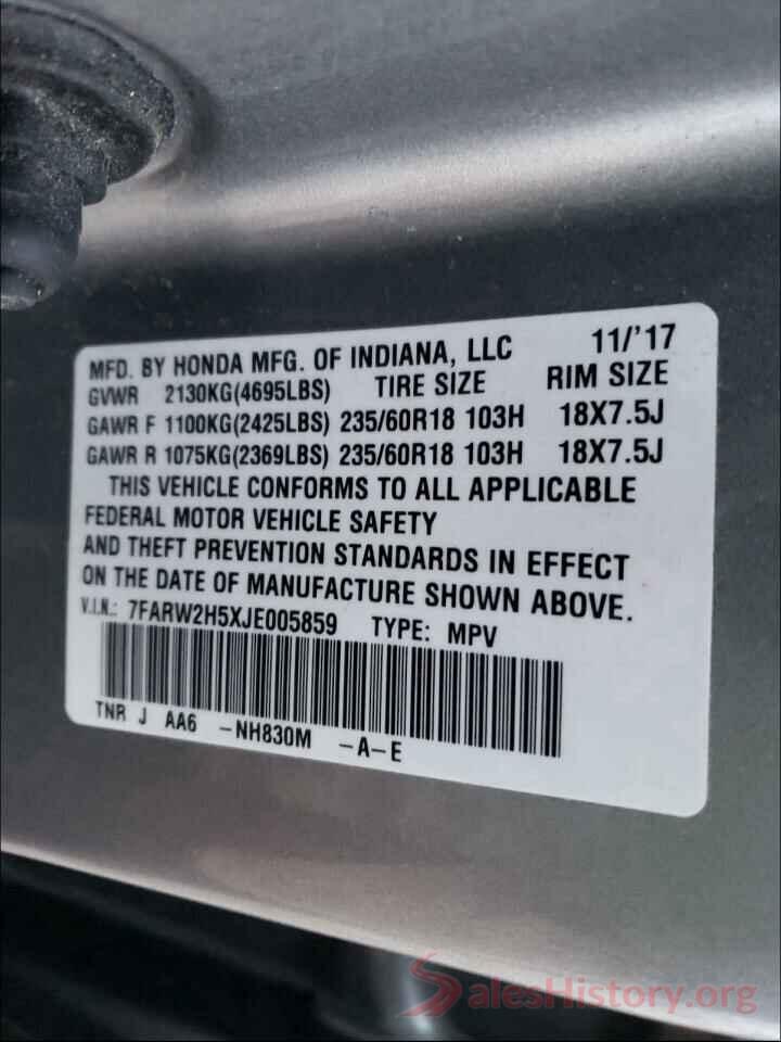 7FARW2H5XJE005859 2018 HONDA CRV