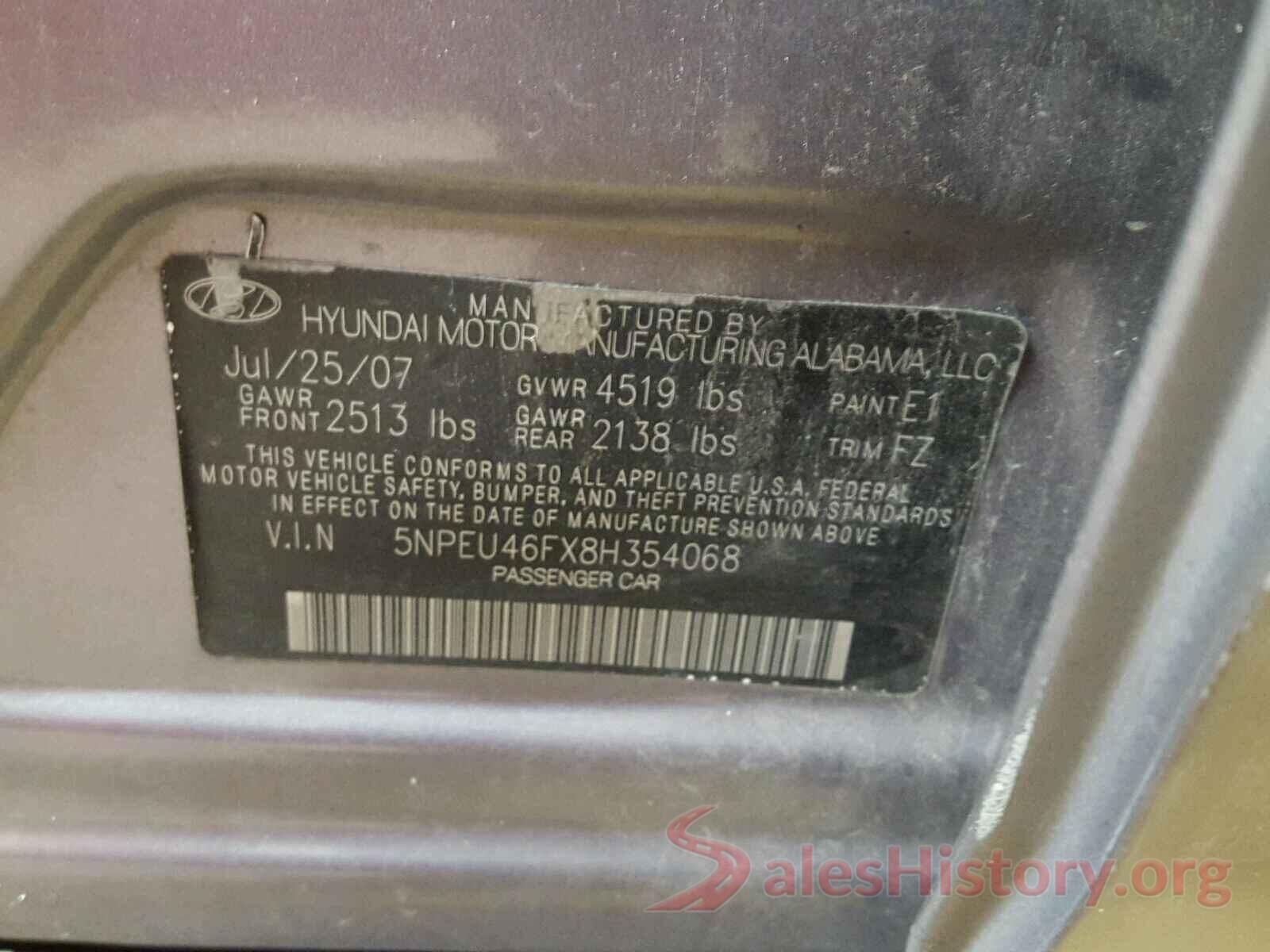 3N1CN8EVXML852238 2008 HYUNDAI SONATA