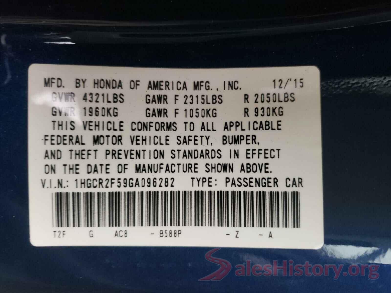 1HGCR2F59GA096282 2016 HONDA ACCORD