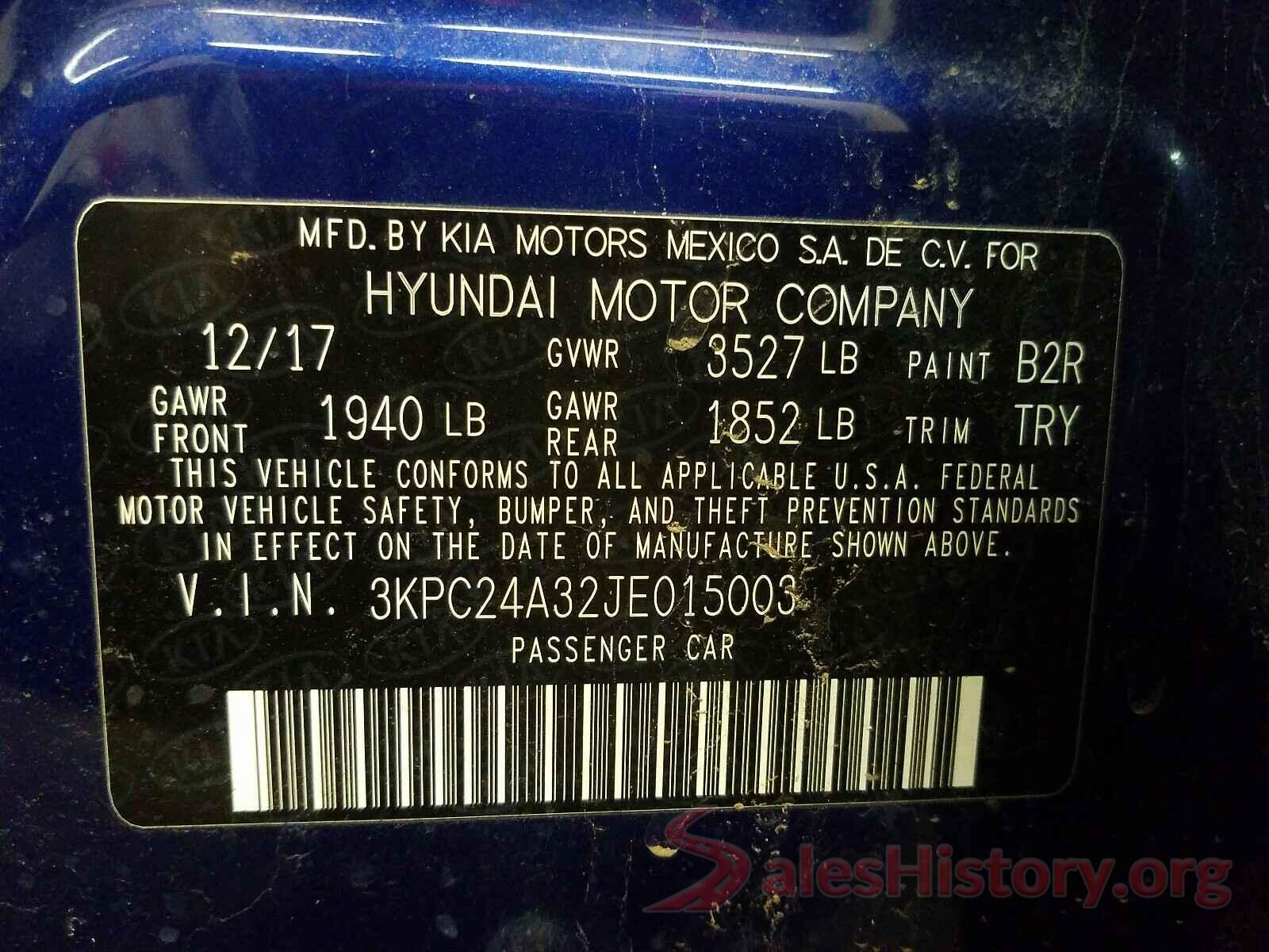 3KPC24A32JE015003 2018 HYUNDAI ACCENT