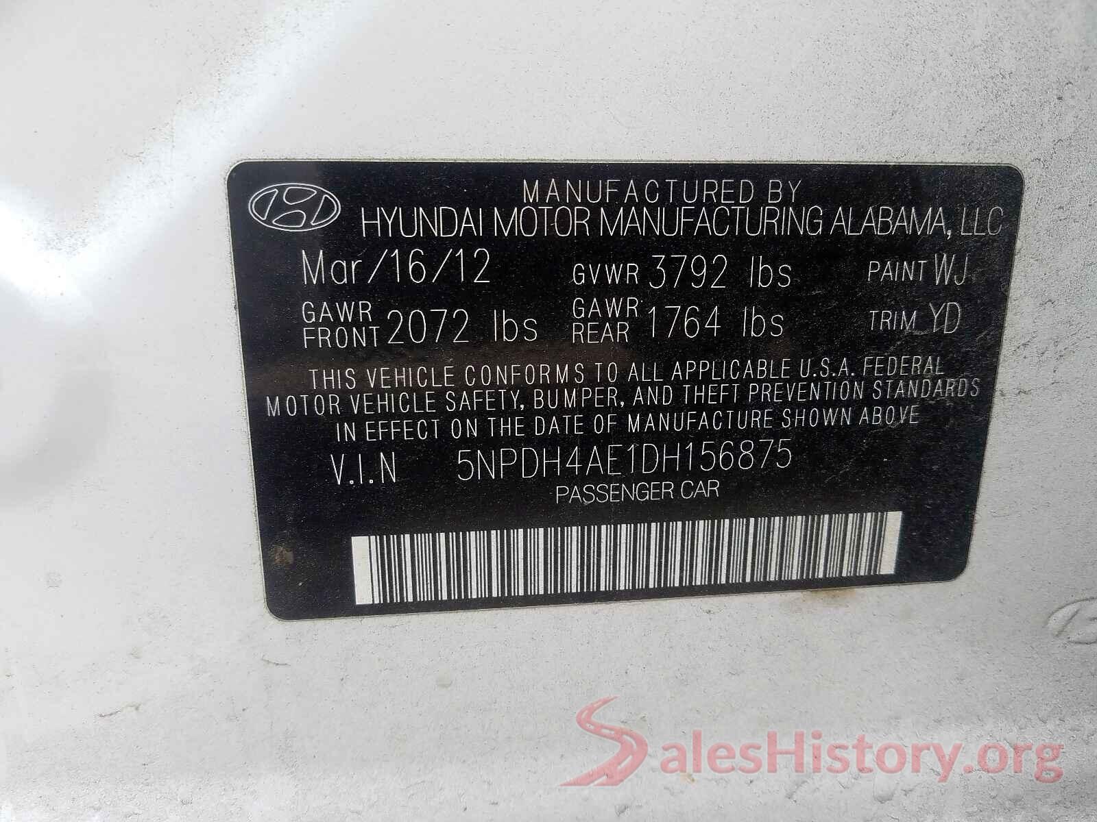 3TMCZ5AN5KM268679 2013 HYUNDAI ELANTRA