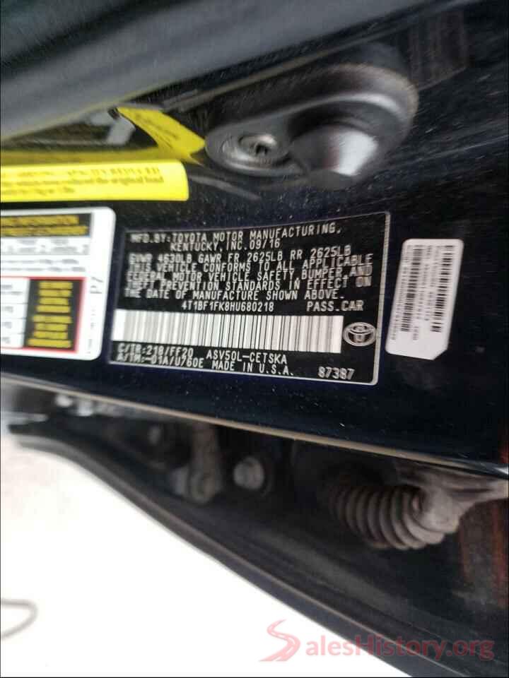 4T1BF1FK8HU680218 2017 TOYOTA CAMRY