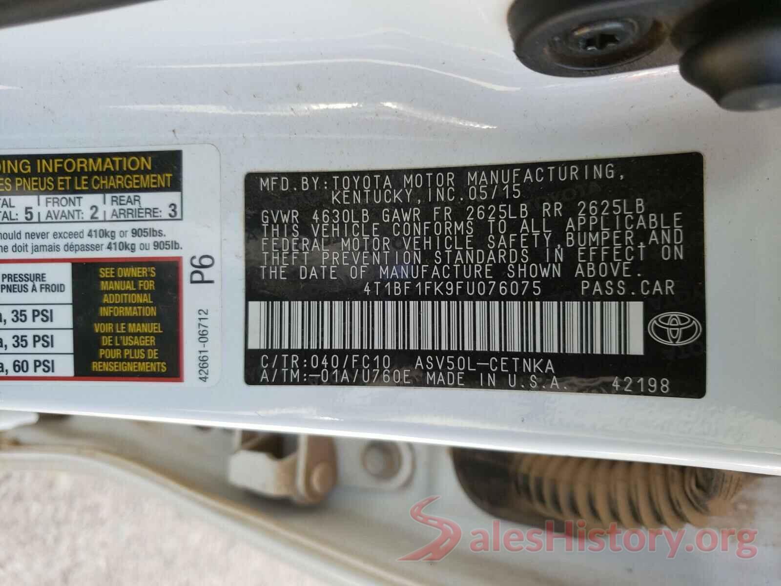 4T1BF1FK9FU076075 2015 TOYOTA CAMRY