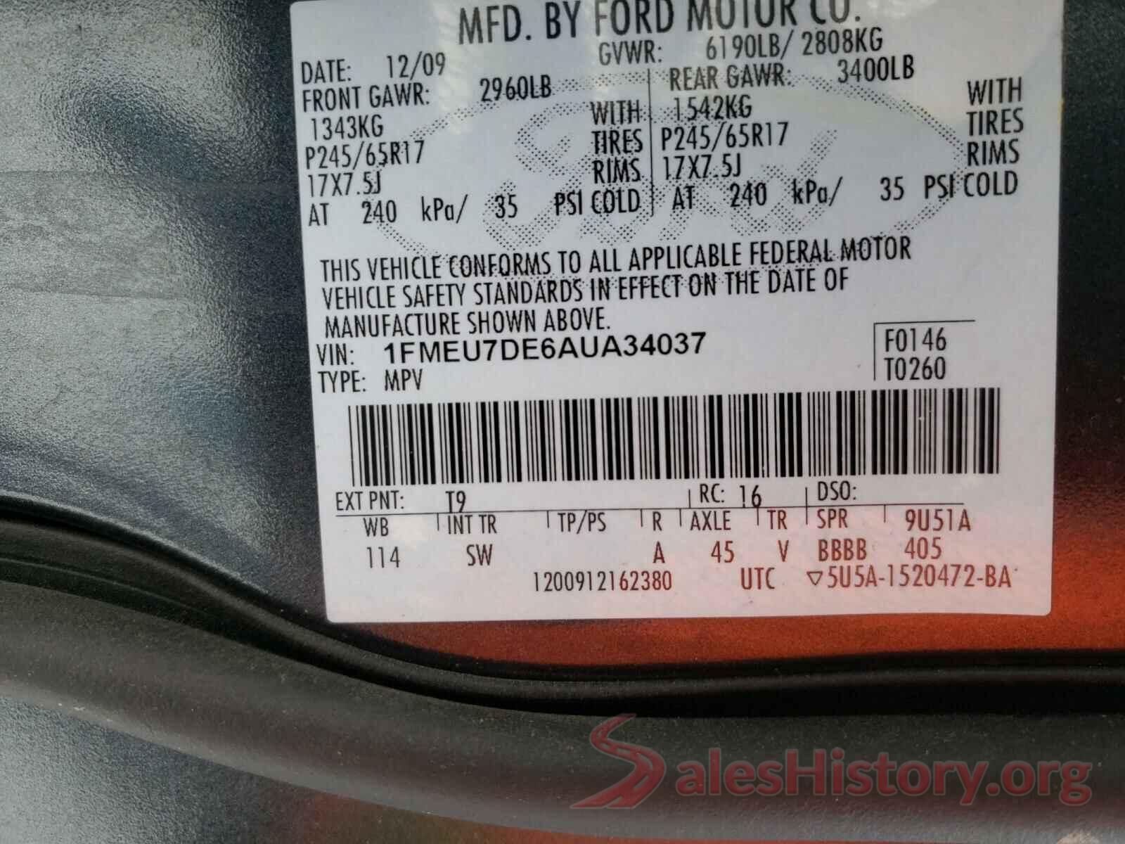 3FA6P0LU2KR240695 2010 FORD EXPLORER