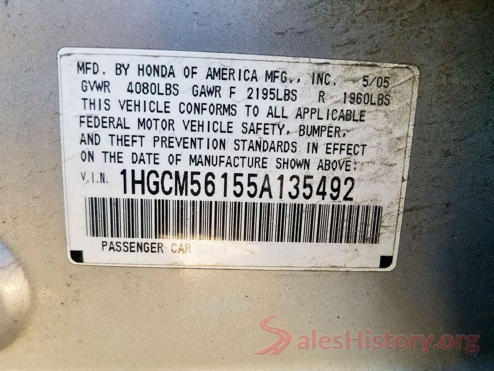 3CZRU6H54GM710678 2005 HONDA ACCORD