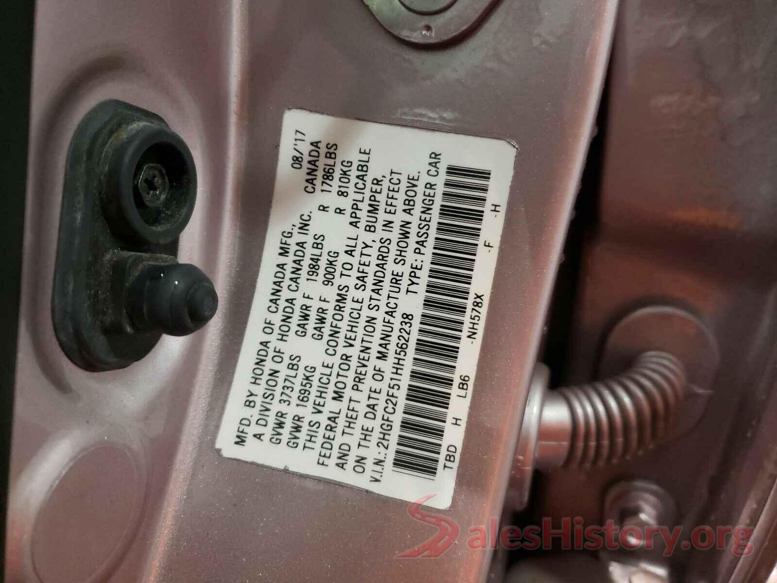 2HGFC2F51HH562238 2017 HONDA CIVIC