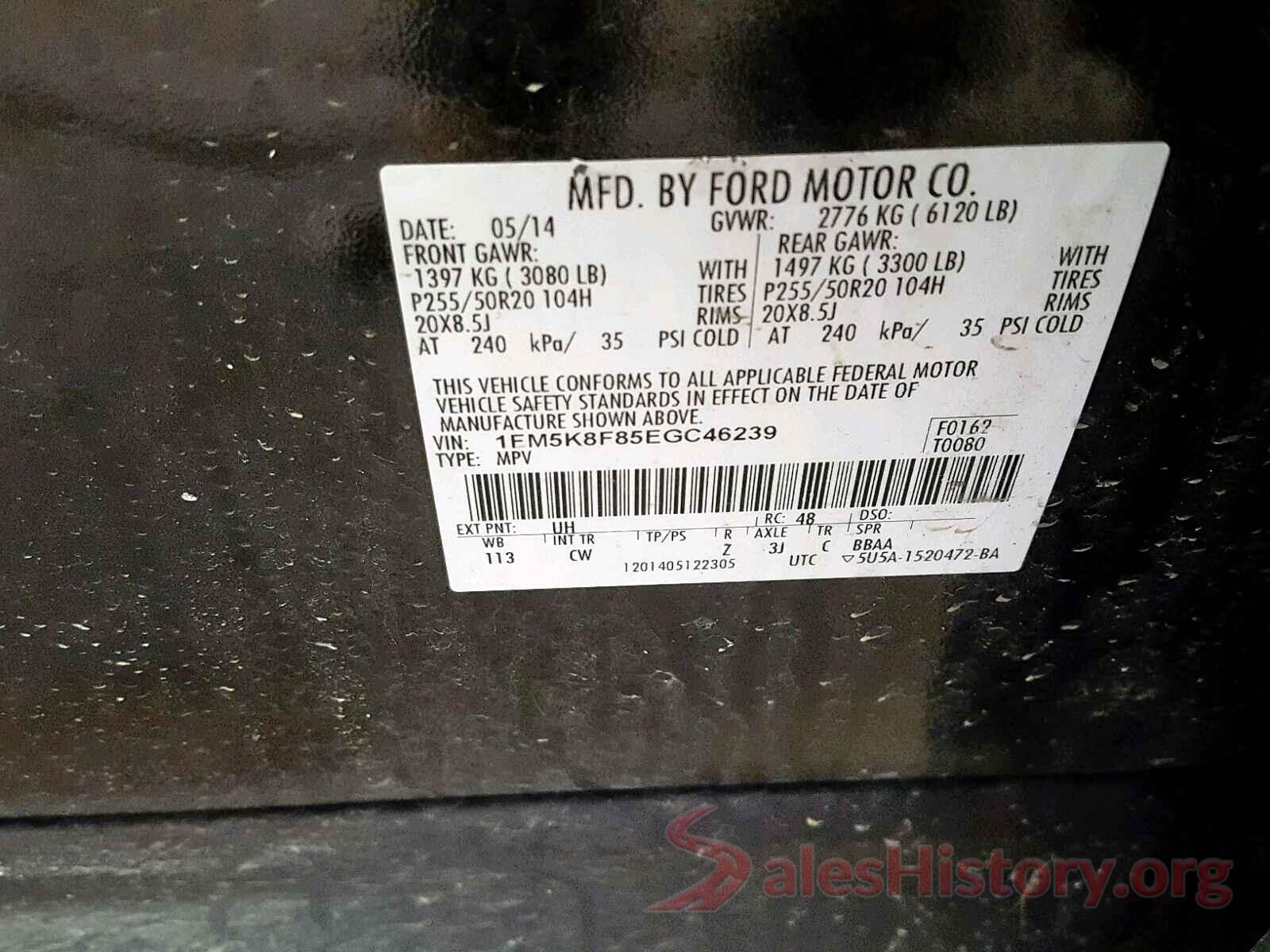 5TDKRKEC1MS034660 2014 FORD EXPLORER L