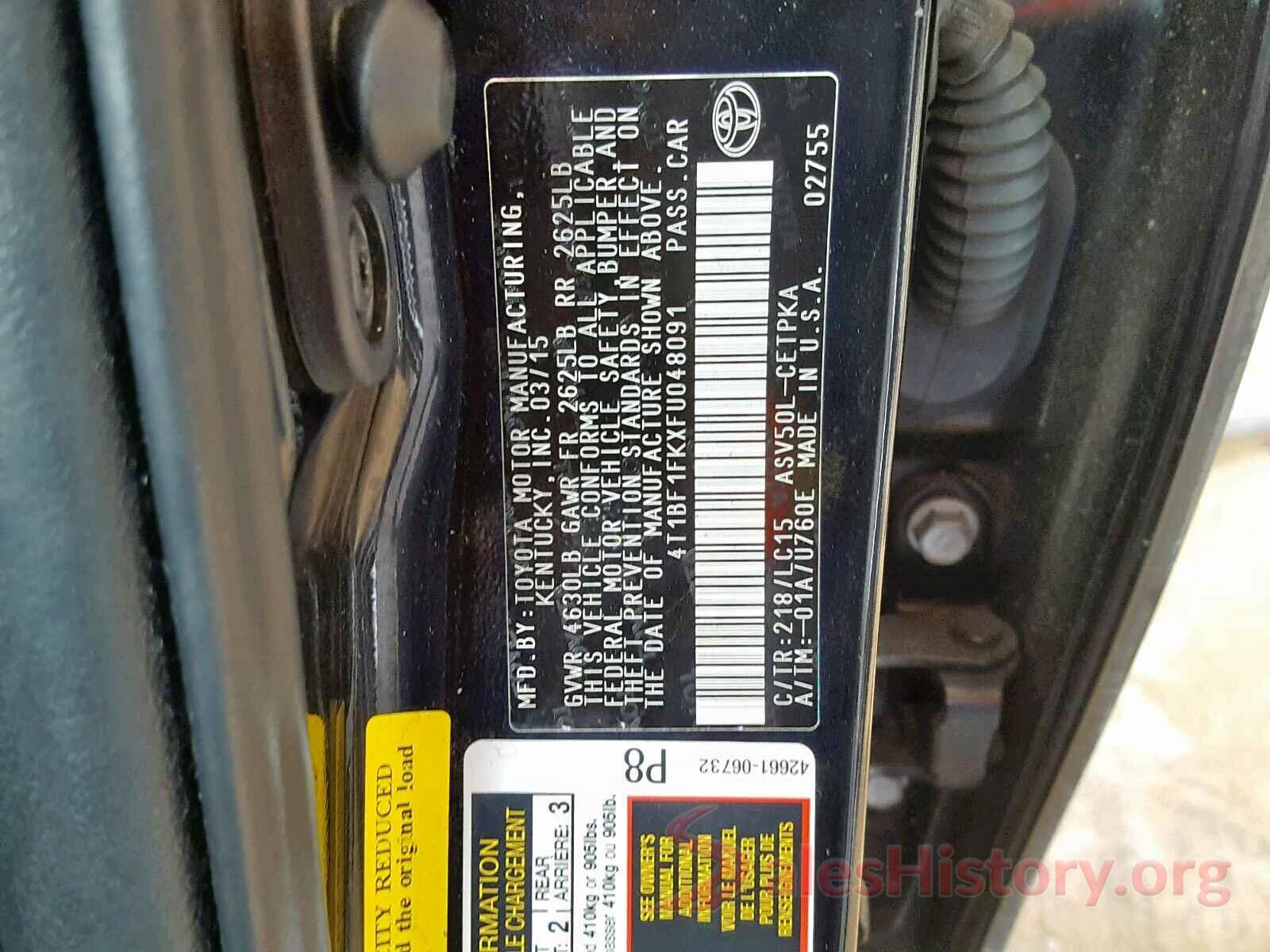 4T1BF1FKXFU048091 2015 TOYOTA CAMRY