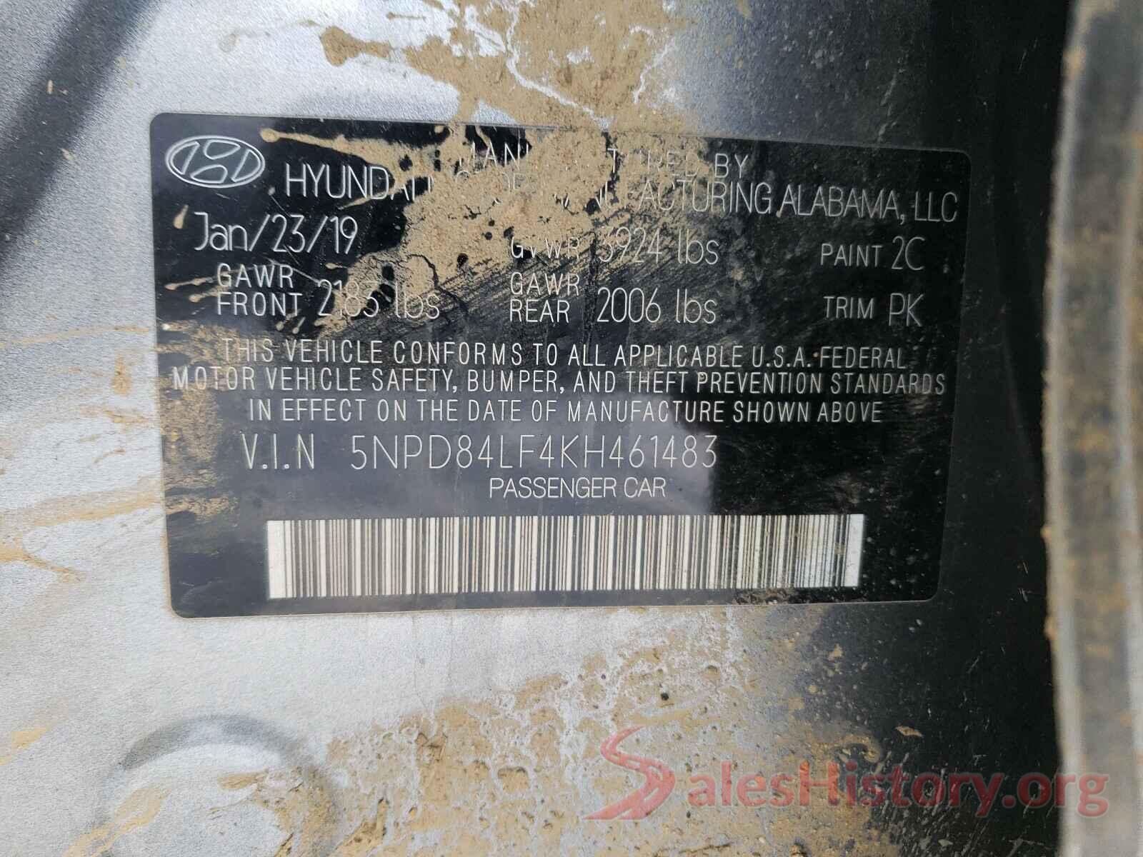 5NPD84LF4KH461483 2019 HYUNDAI ELANTRA