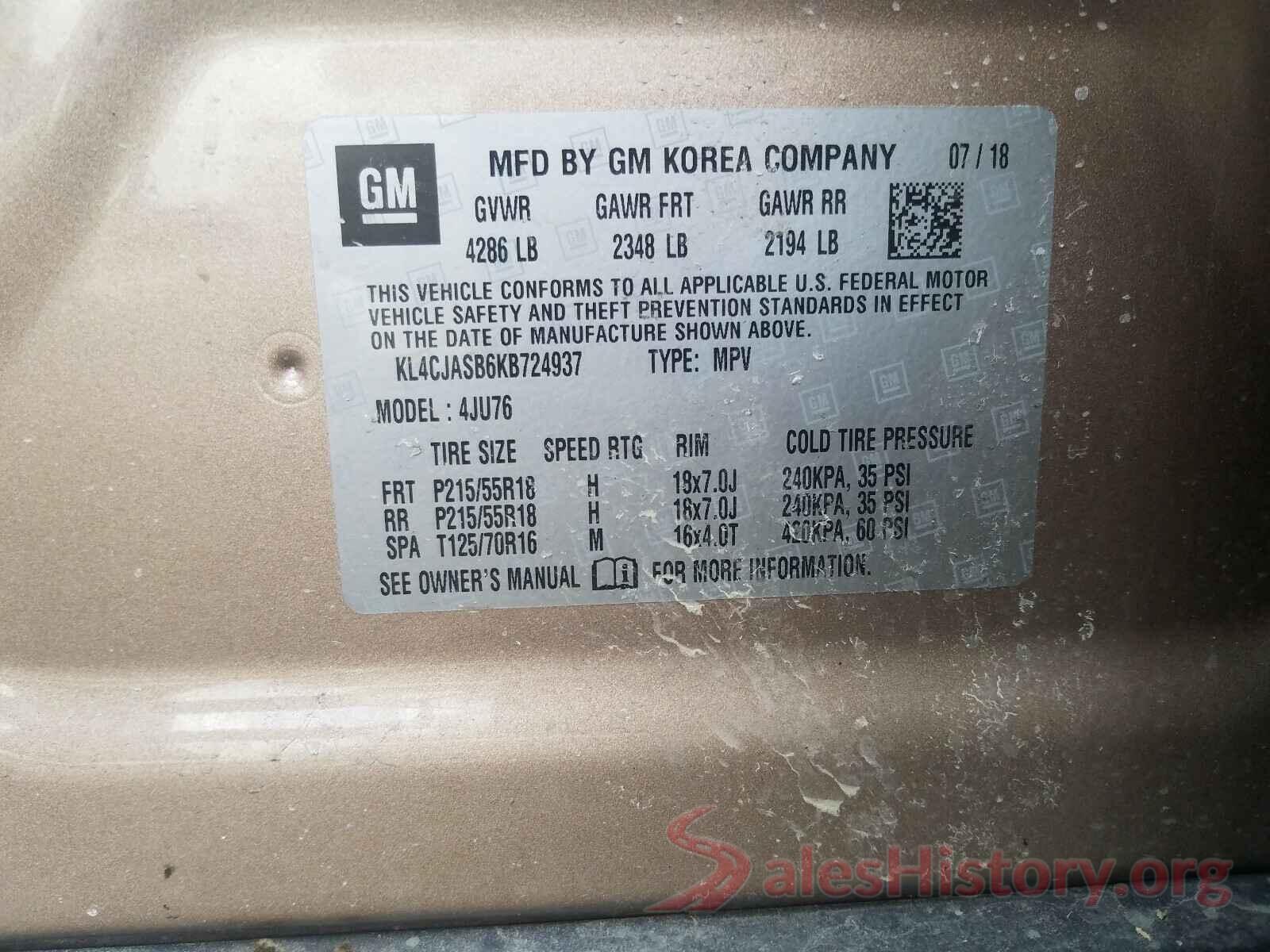 KL4CJASB6KB724937 2019 BUICK ENCORE