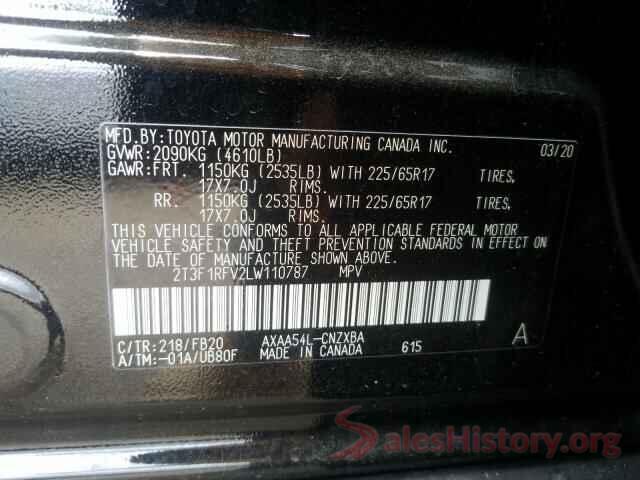 2T3F1RFV2LW110787 2020 TOYOTA RAV4