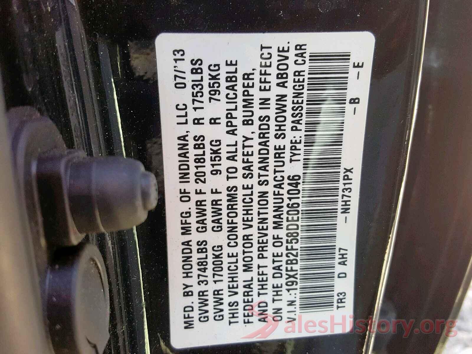 5YFBURHE8HP677090 2013 HONDA CIVIC LX