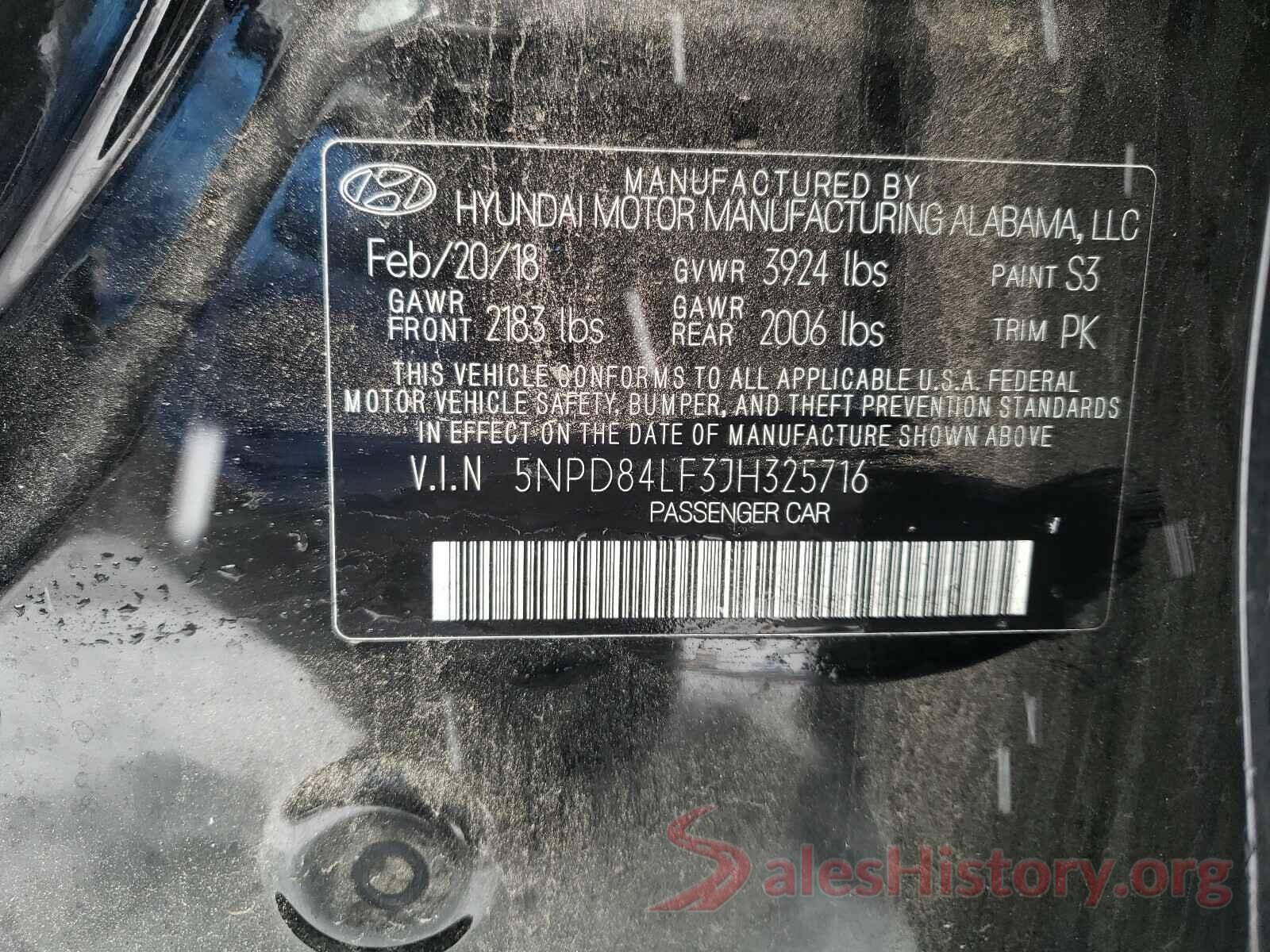 5NPD84LF3JH325716 2018 HYUNDAI ELANTRA