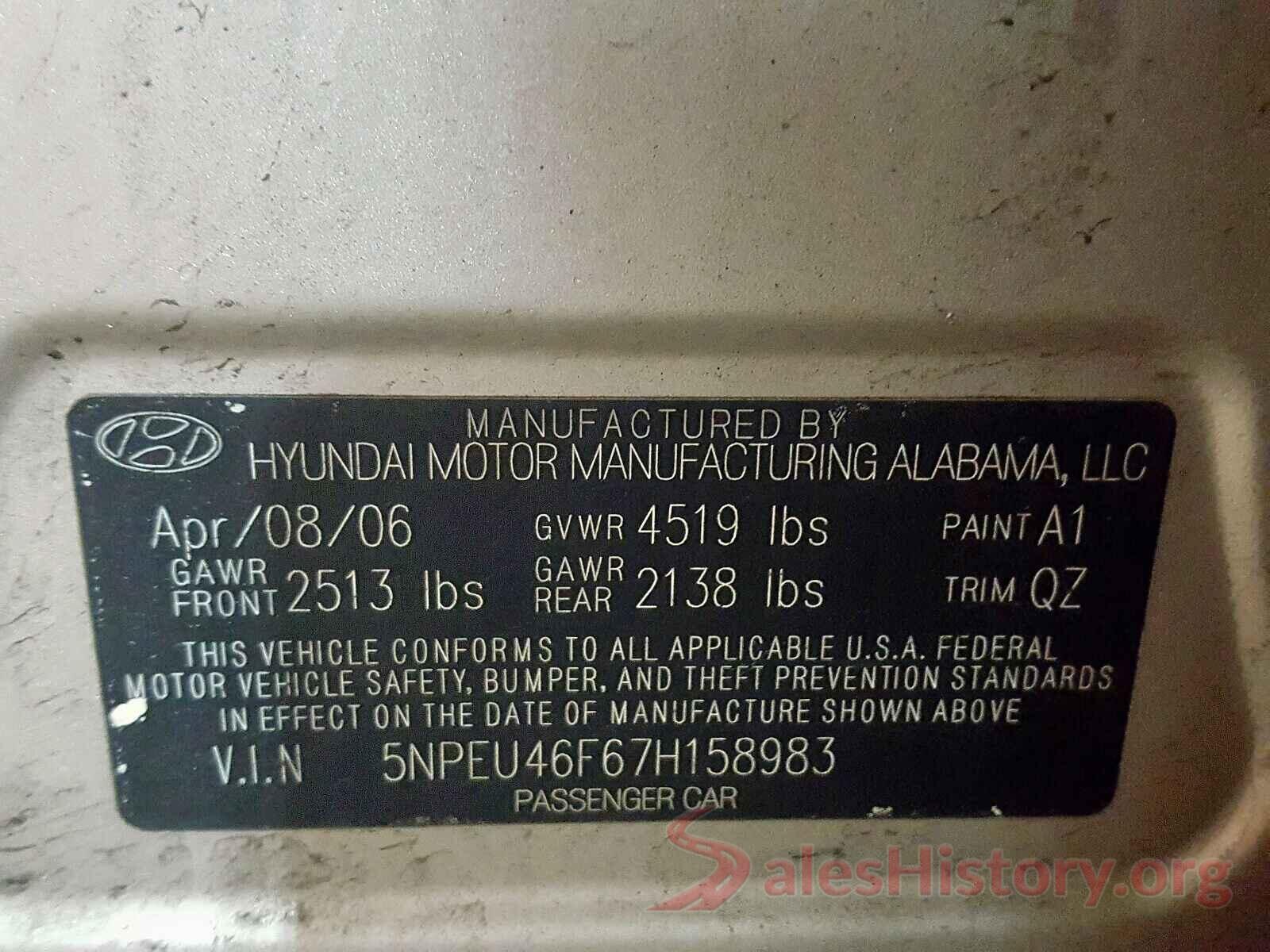 5N1AZ2MJ7KN147328 2007 HYUNDAI SONATA