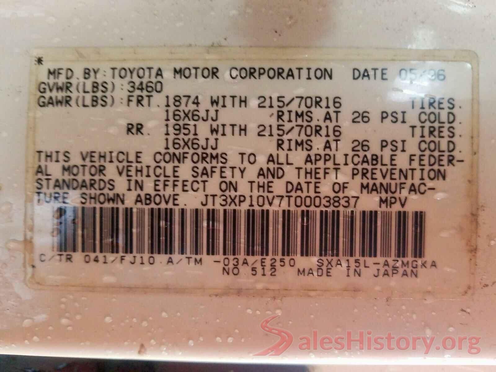 WVGBV7AX6HK050377 1996 TOYOTA RAV4