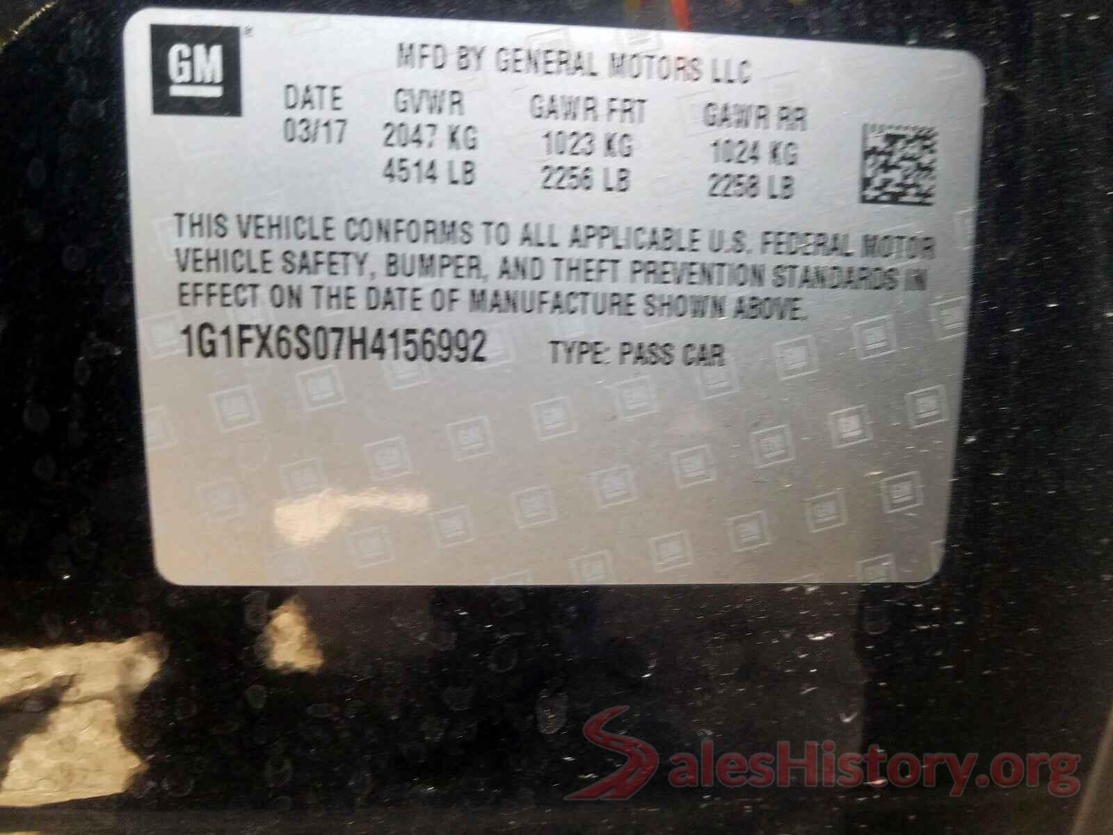 1G1FX6S07H4156992 2017 CHEVROLET BOLT