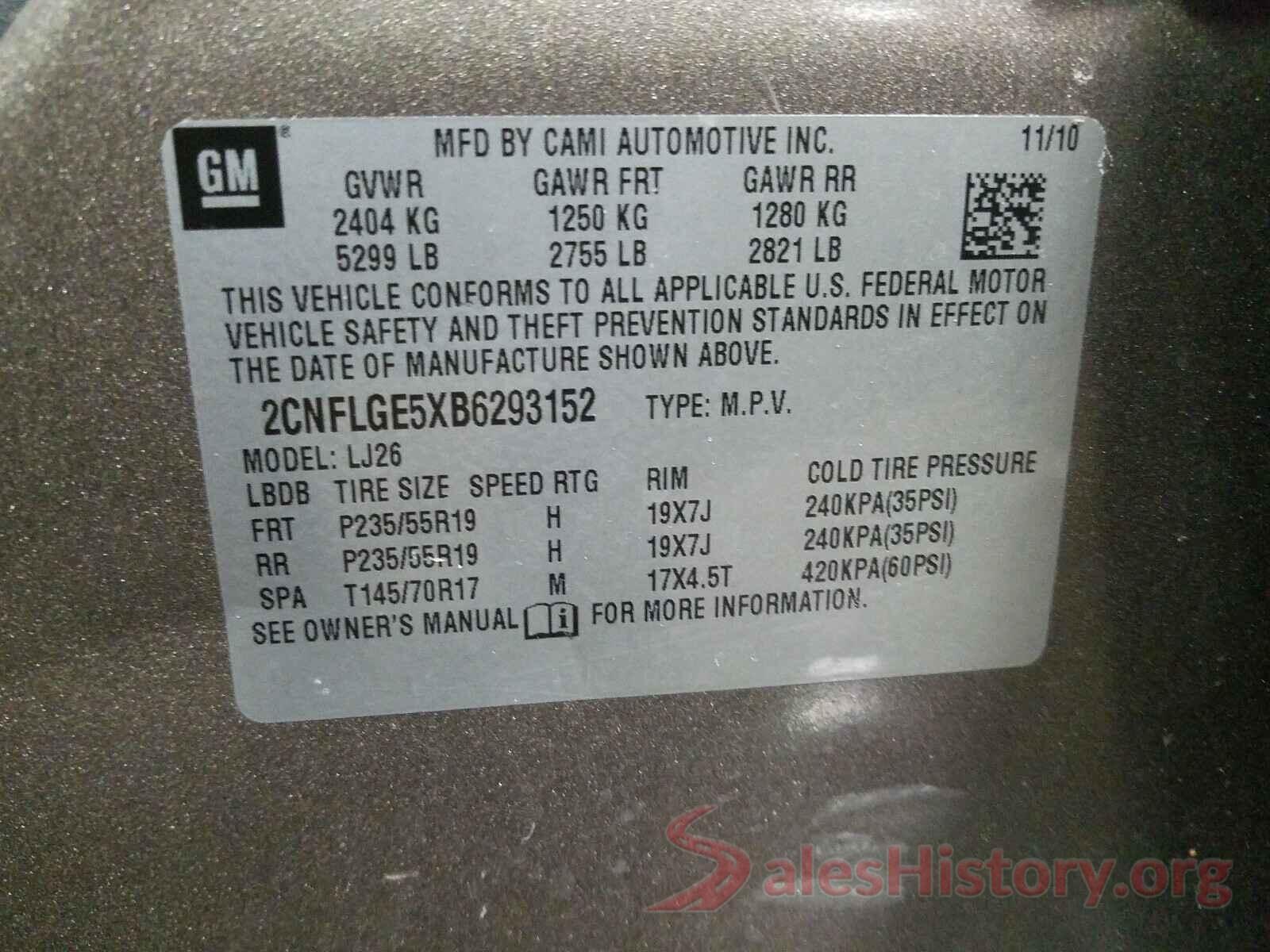 1N6BA1F41JN535085 2011 CHEVROLET EQUINOX