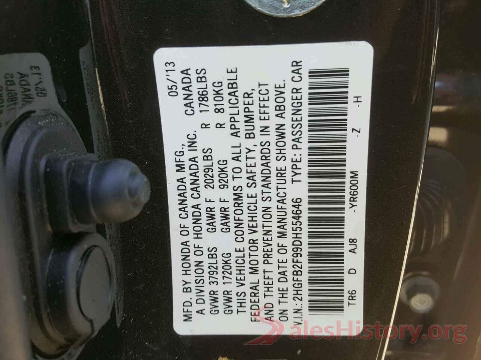 5NPE34AF2GH339671 2013 HONDA CIVIC