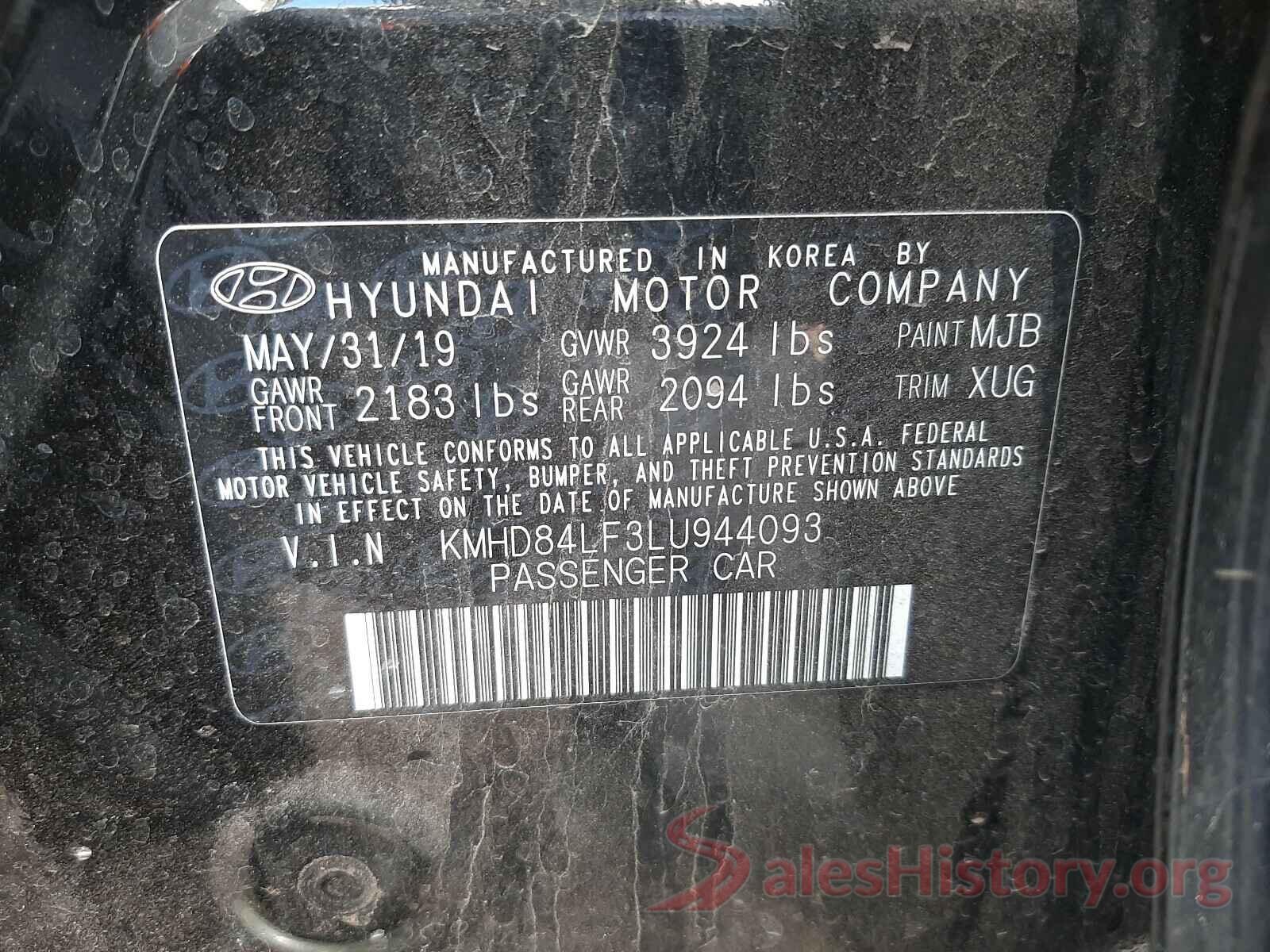 KMHD84LF3LU944093 2020 HYUNDAI ELANTRA