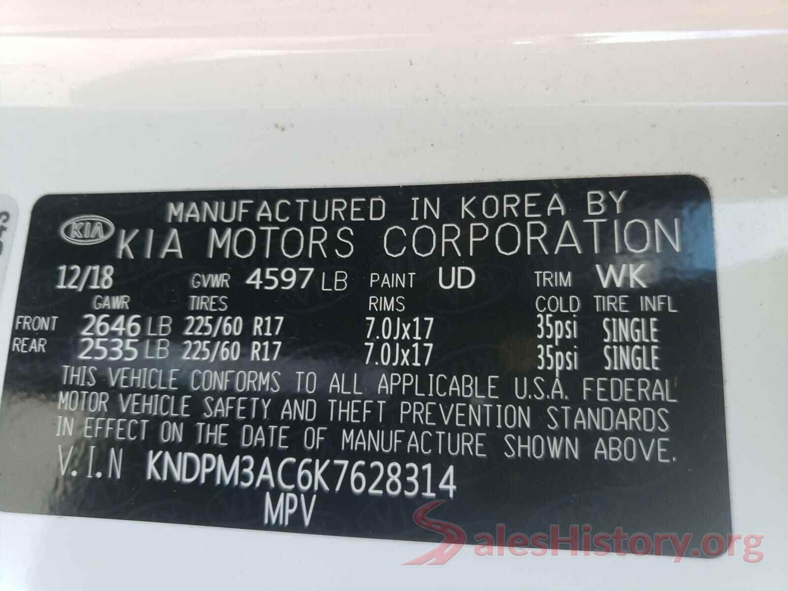 KNDPM3AC6K7628314 2019 KIA SPORTAGE