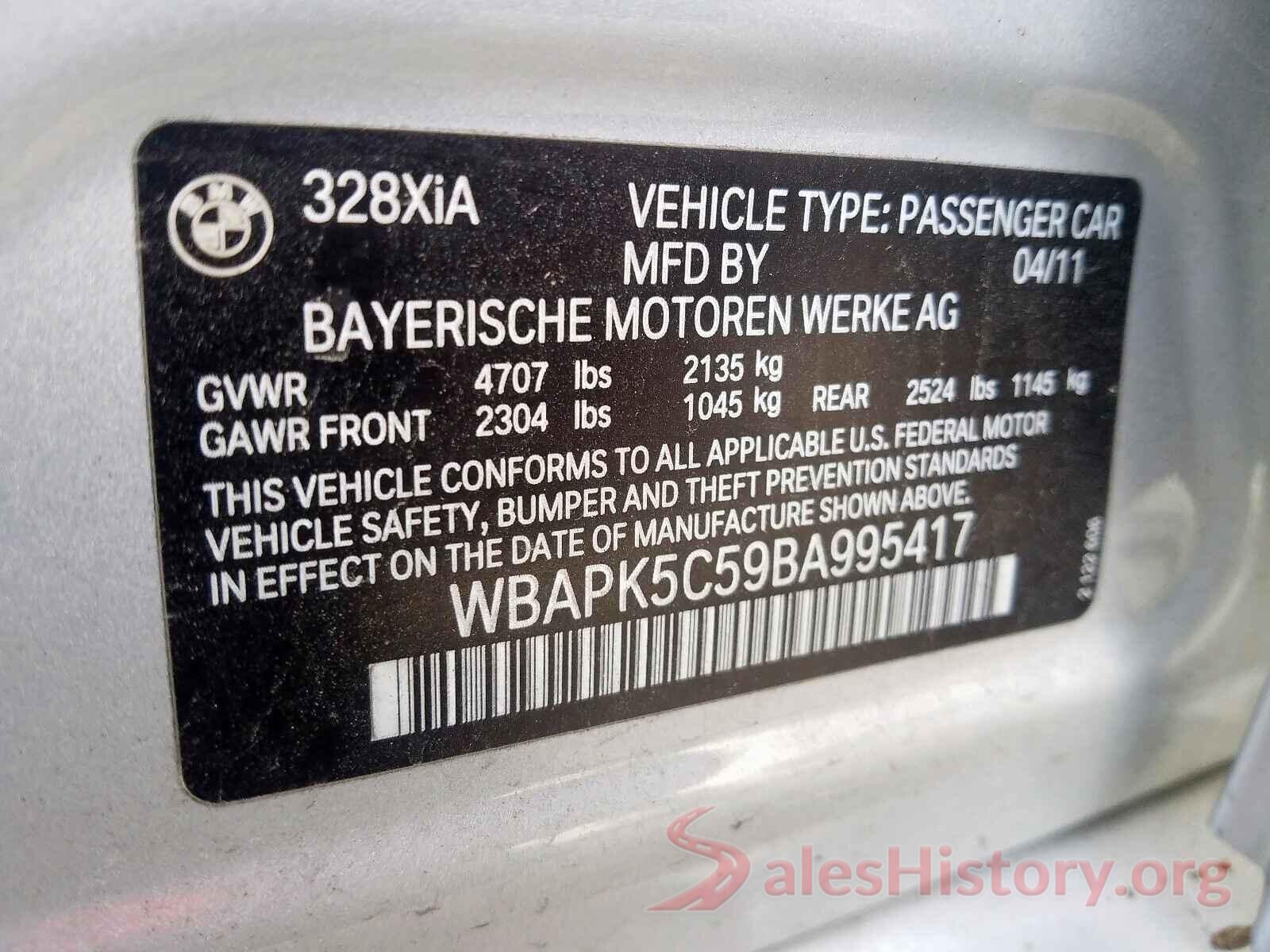 5FNRL5H68GB026264 2011 BMW 3 SERIES