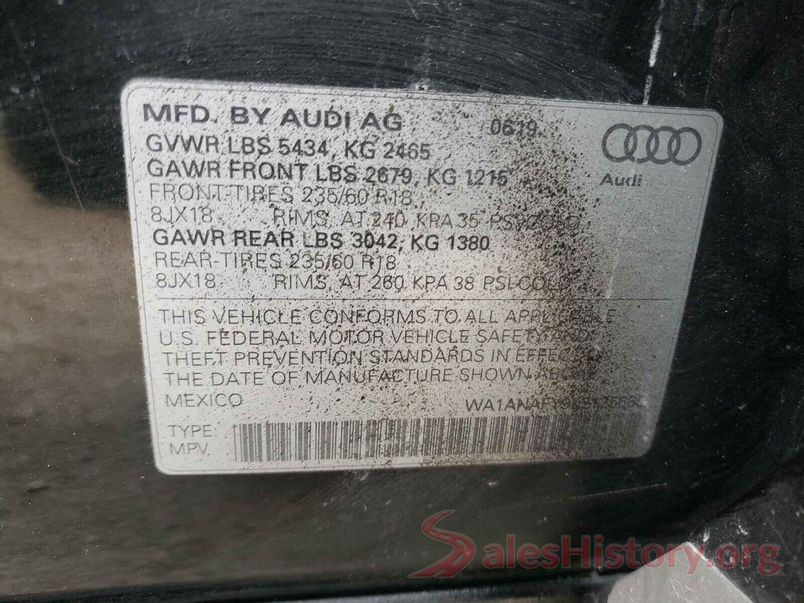 WA1ANAFY9K2125685 2019 AUDI Q5