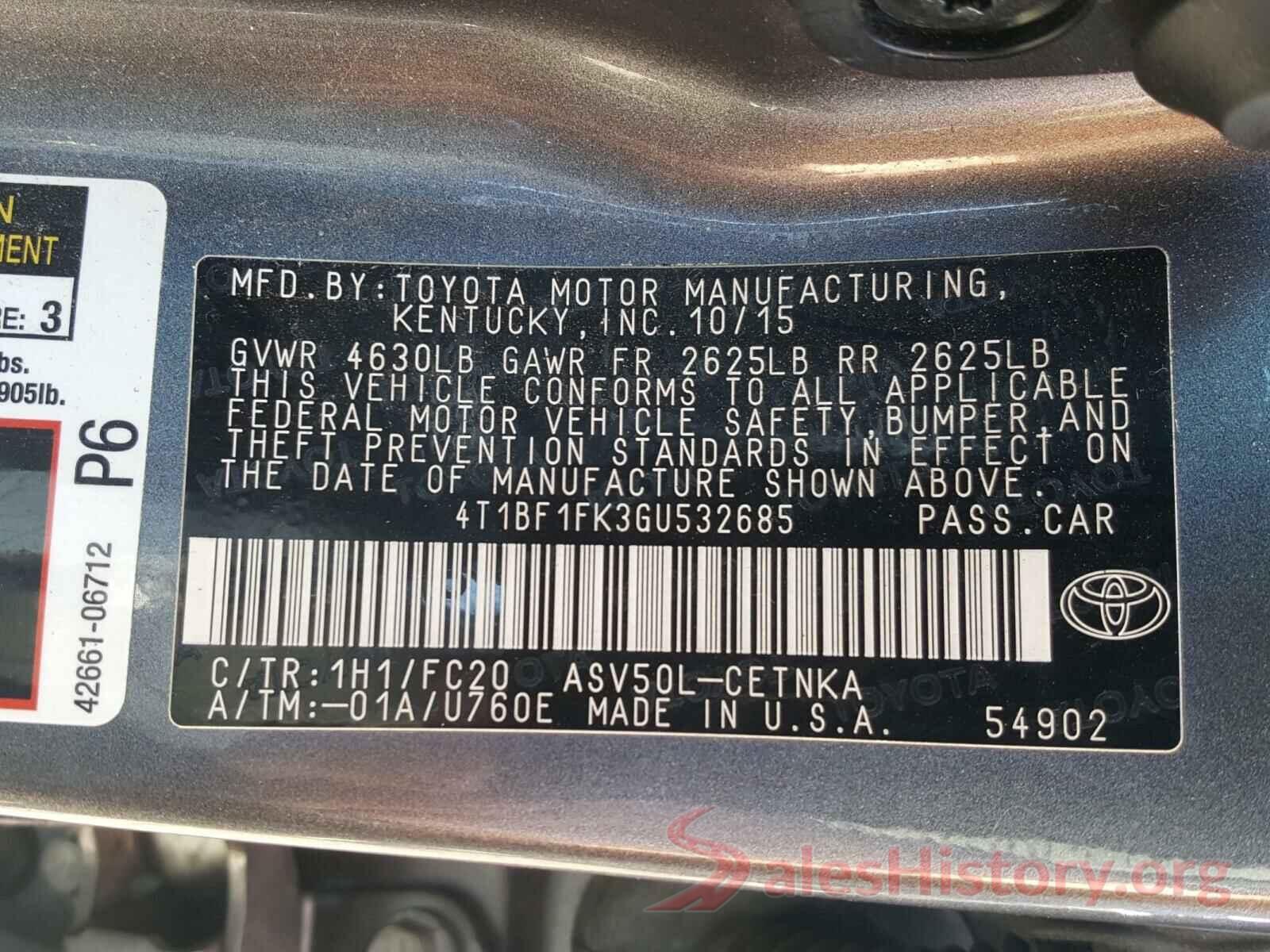 4T1BF1FK3GU532685 2016 TOYOTA CAMRY