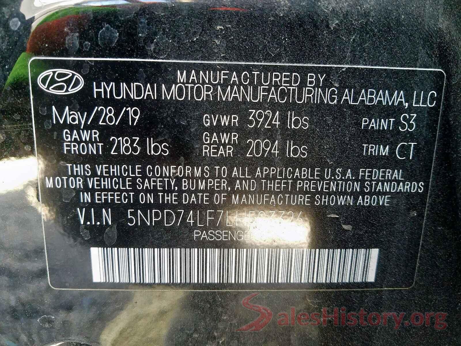 5NPD74LF7LH503326 2020 HYUNDAI ELANTRA