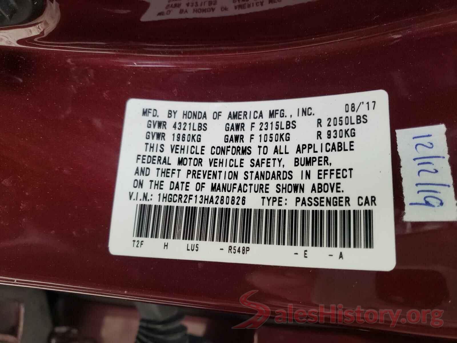 1HGCR2F13HA280826 2018 HONDA ACCORD