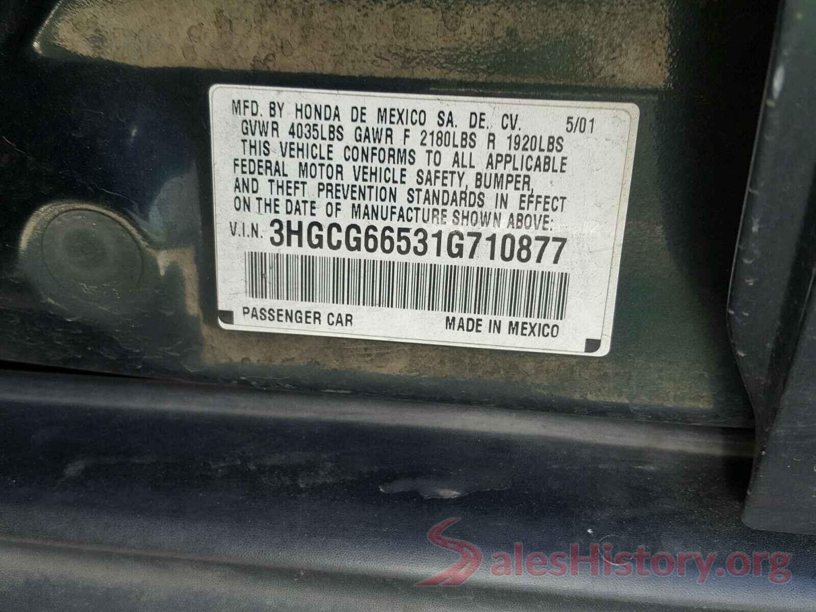 4JGED6EB4KA154260 2001 HONDA ACCORD