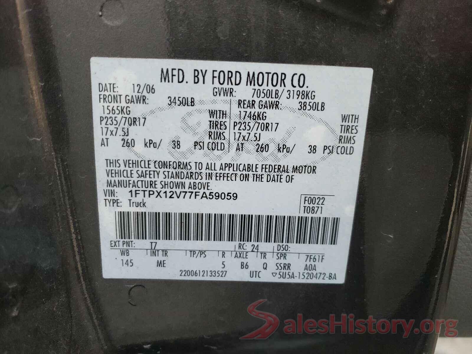 1C4RJFCGXKC527920 2007 FORD F150