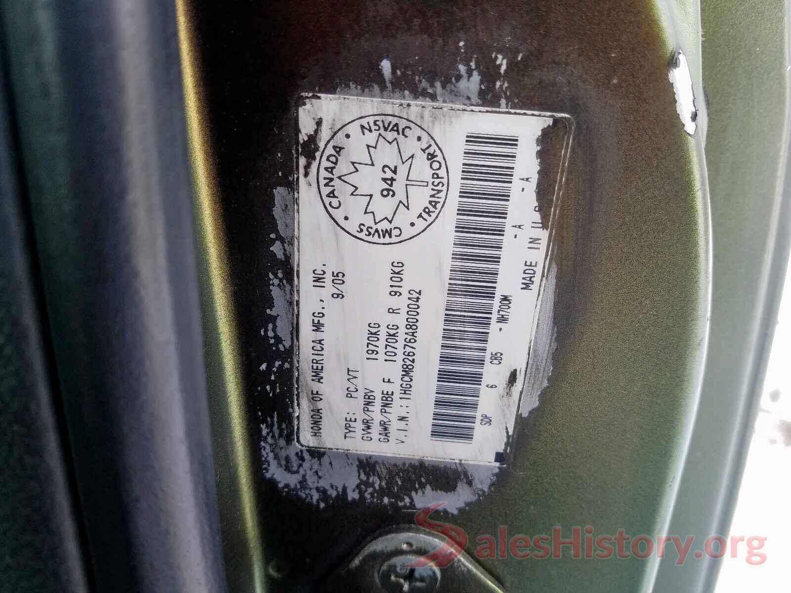 1HGCV1F39JA077226 2006 HONDA ACCORD