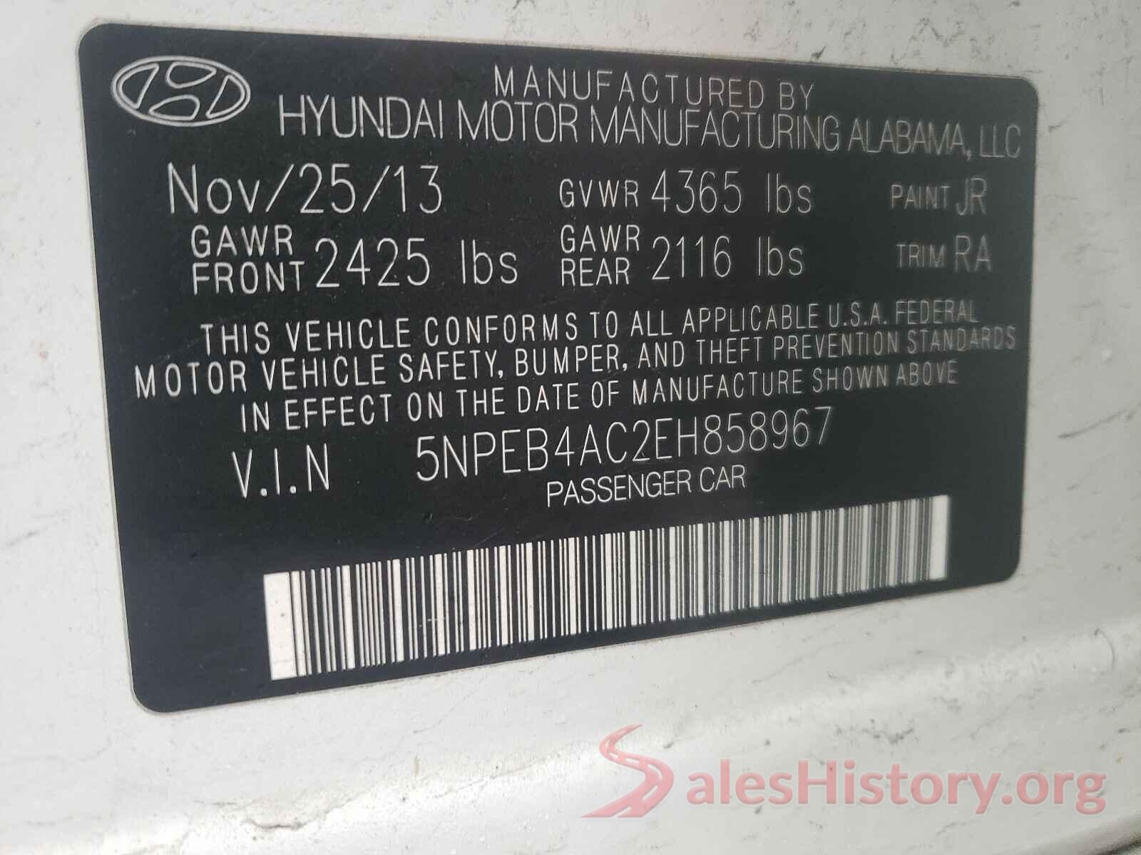 5XYRG4LC4MG024642 2014 HYUNDAI SONATA