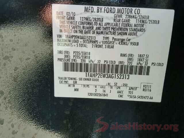 5XYRG4LC1MG019415 2010 FORD TAURUS