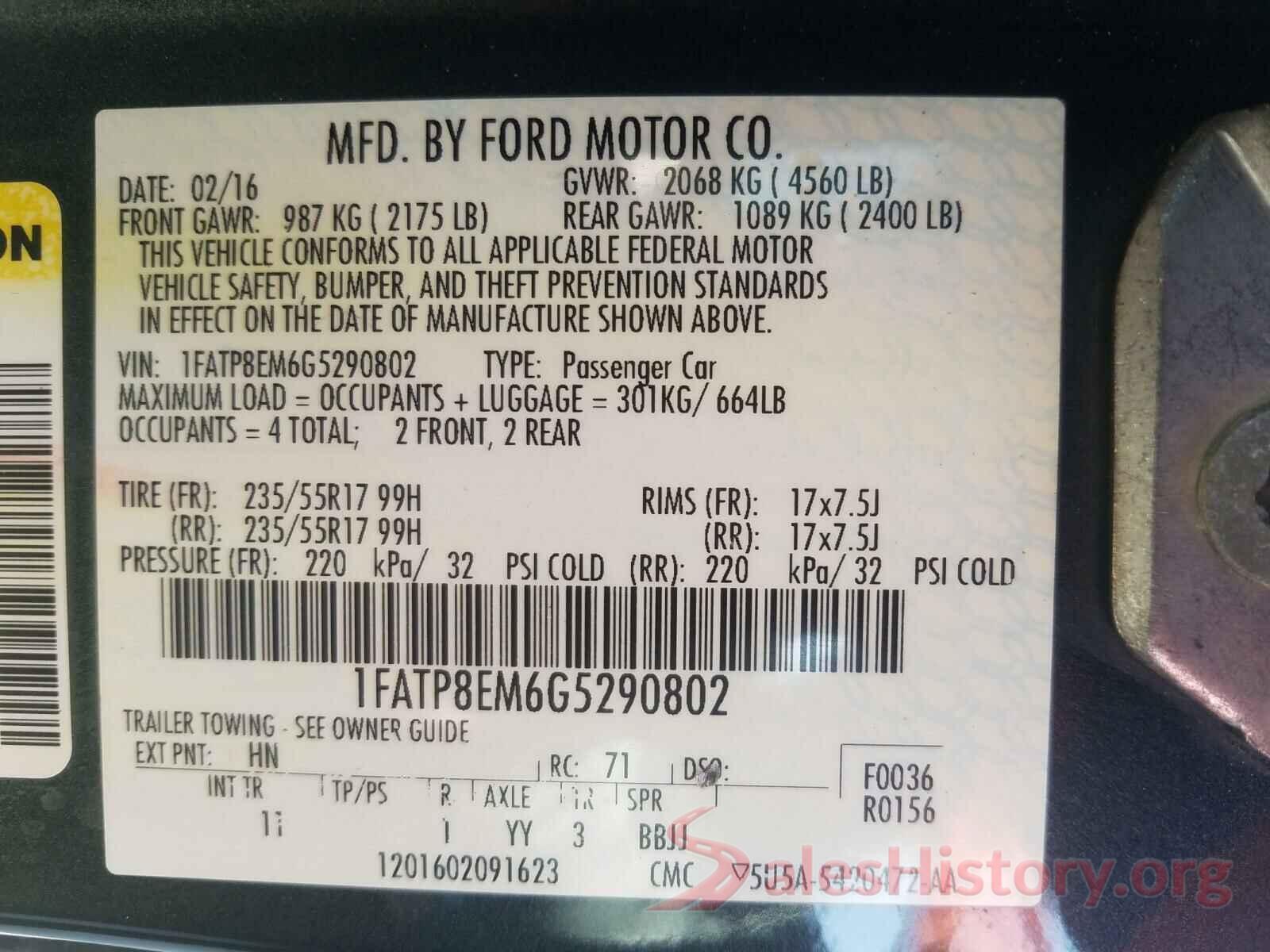 1FATP8EM6G5290802 2016 FORD MUSTANG