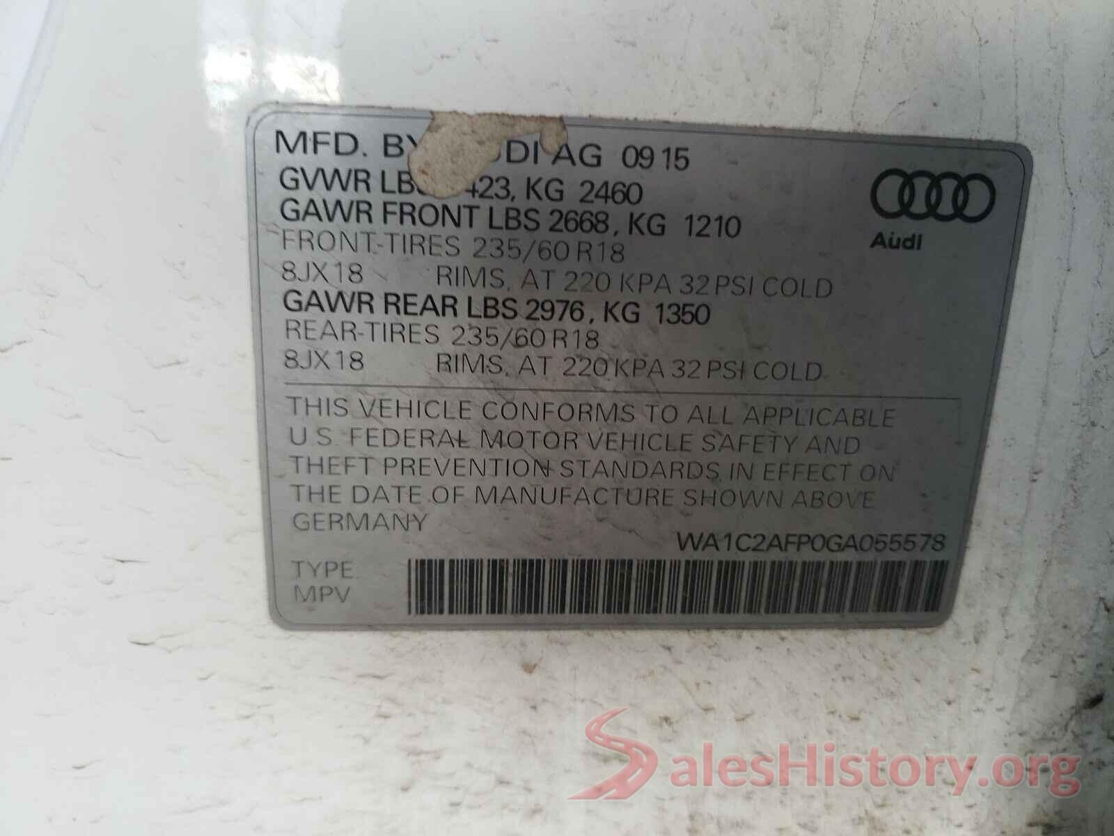 WA1C2AFP0GA055578 2016 AUDI Q5