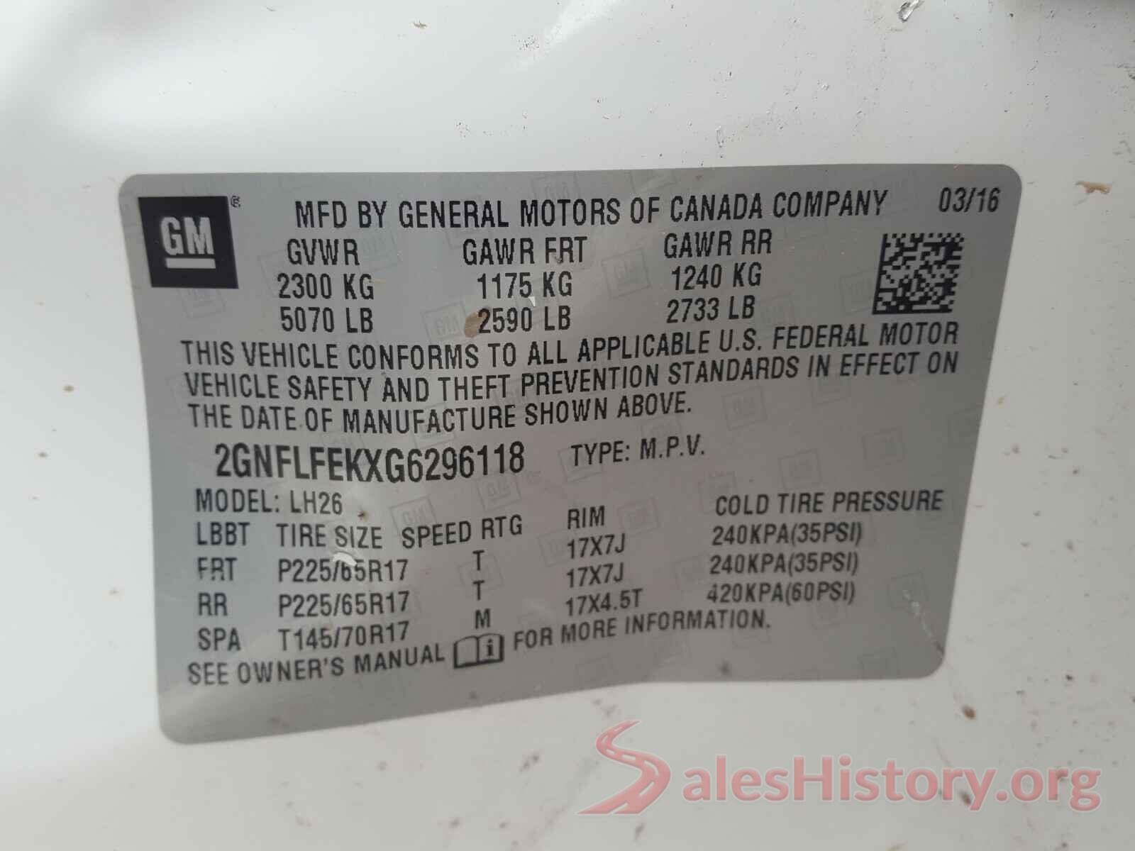 2GNFLFEKXG6296118 2016 CHEVROLET EQUINOX