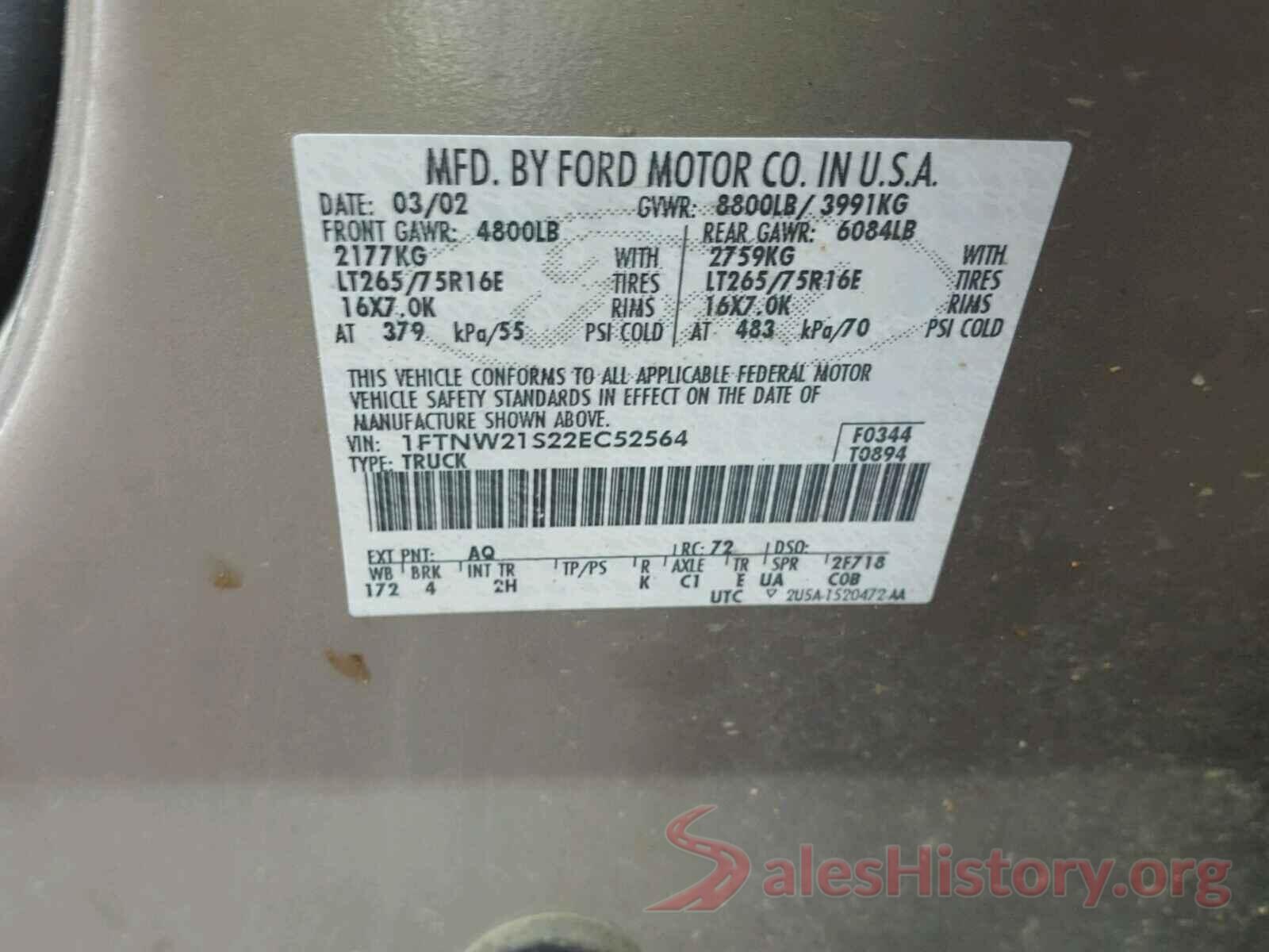 KM8J2CA47LU210928 2002 FORD F250