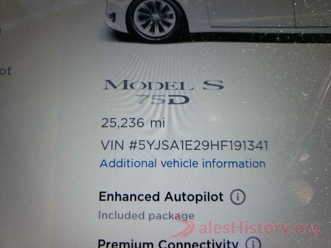 5YJSA1E29HF191341 2017 TESLA MODEL S