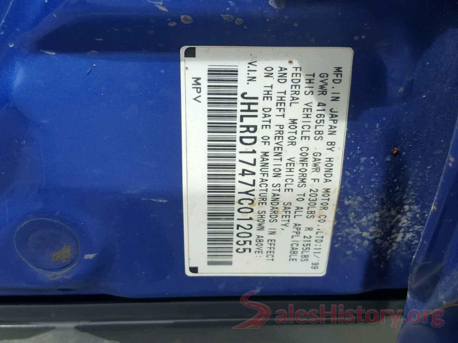 JM3KFACM3L0752251 2000 HONDA CRV