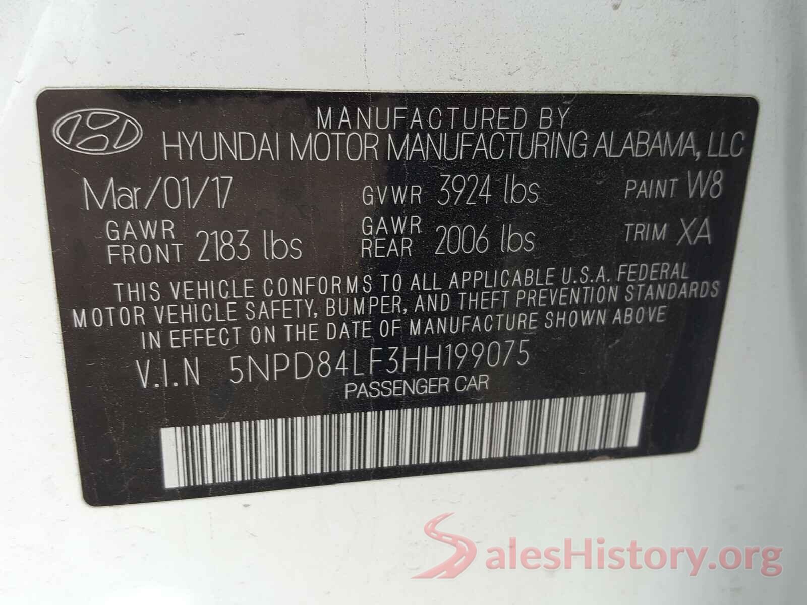 5NPD84LF3HH199075 2017 HYUNDAI ELANTRA