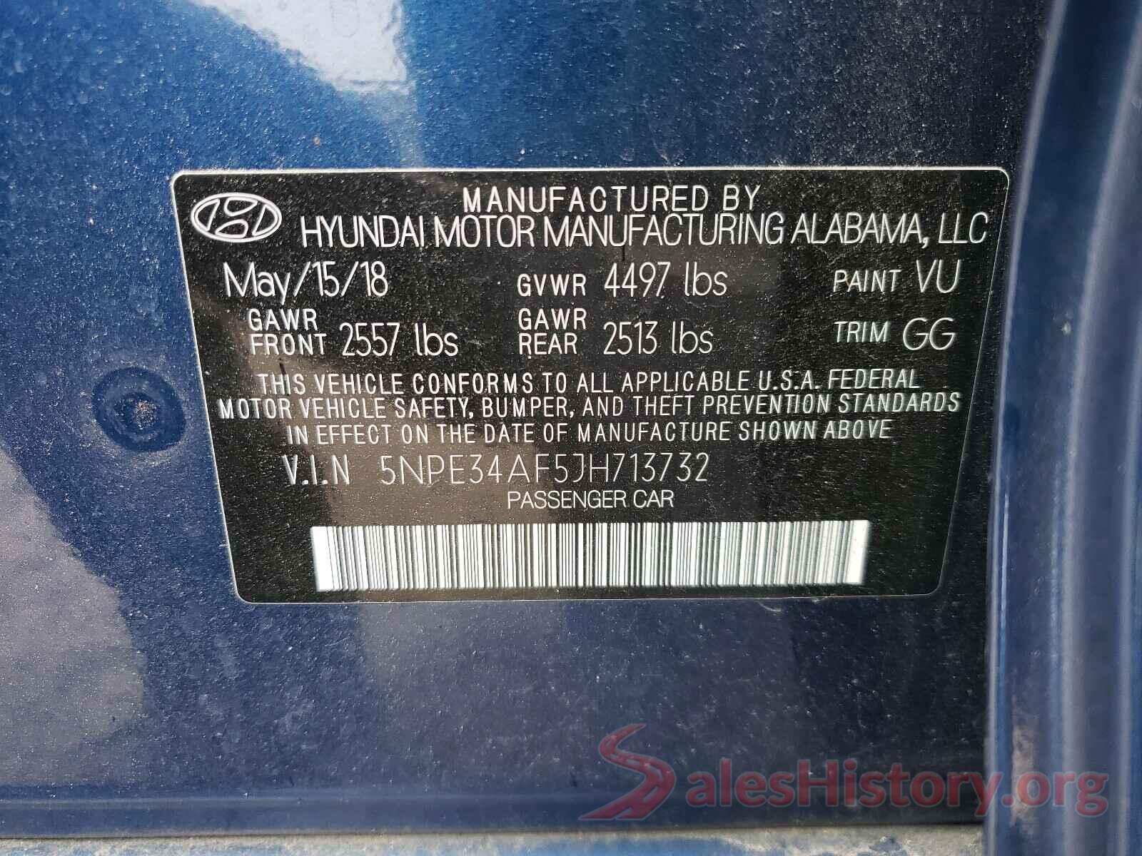 5NPE34AF5JH713732 2018 HYUNDAI SONATA