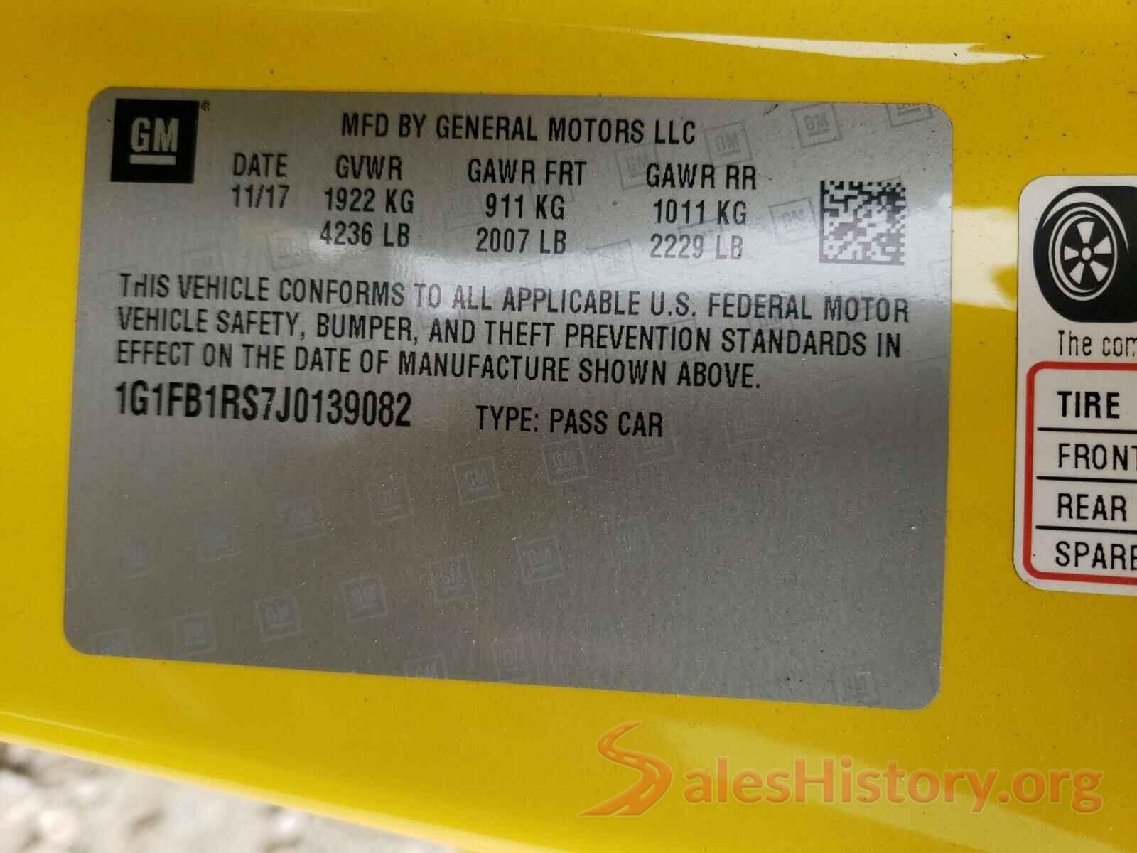 1G1FB1RS7J0139082 2018 CHEVROLET CAMARO