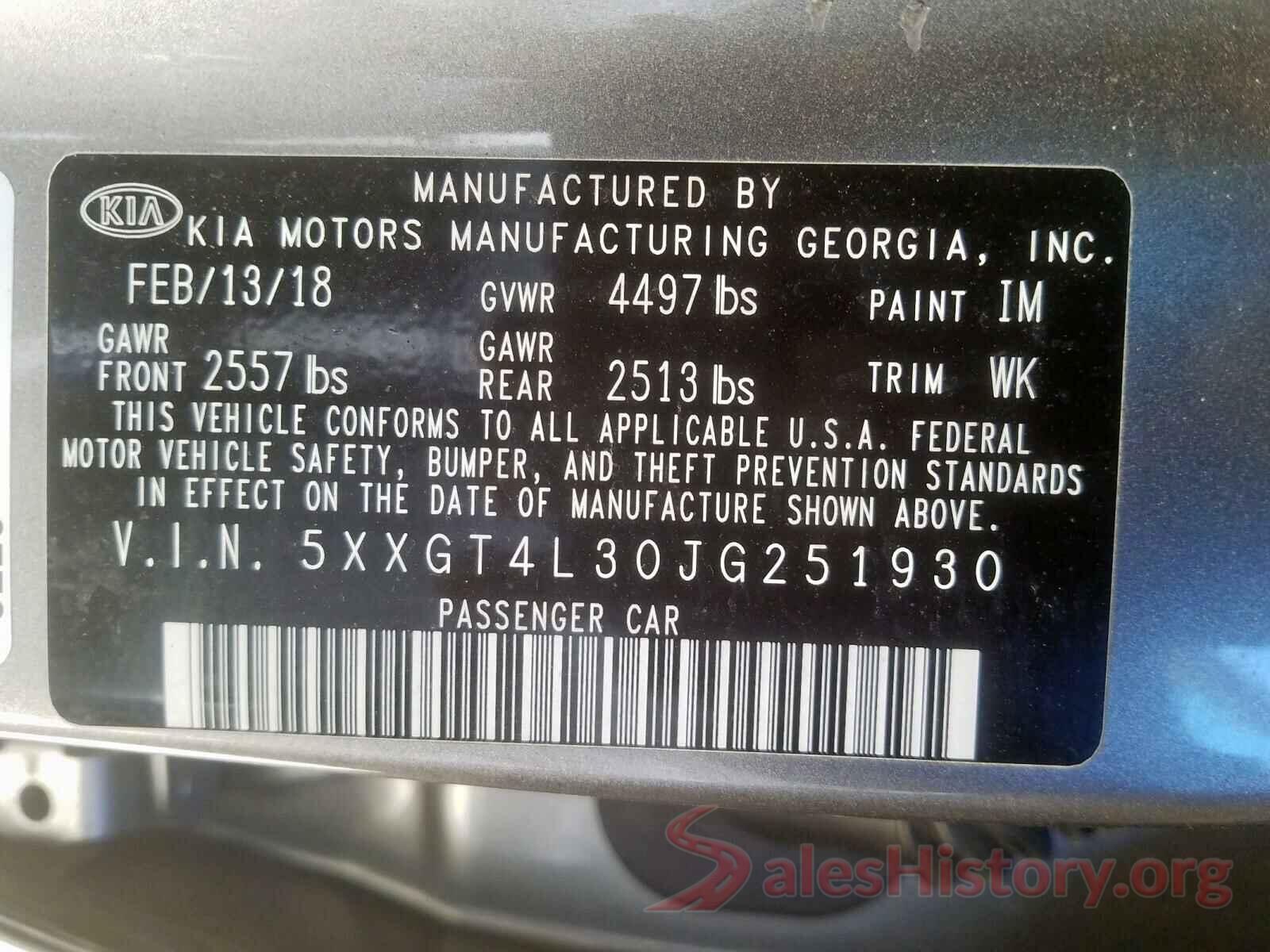 5XXGT4L30JG251930 2018 KIA OPTIMA