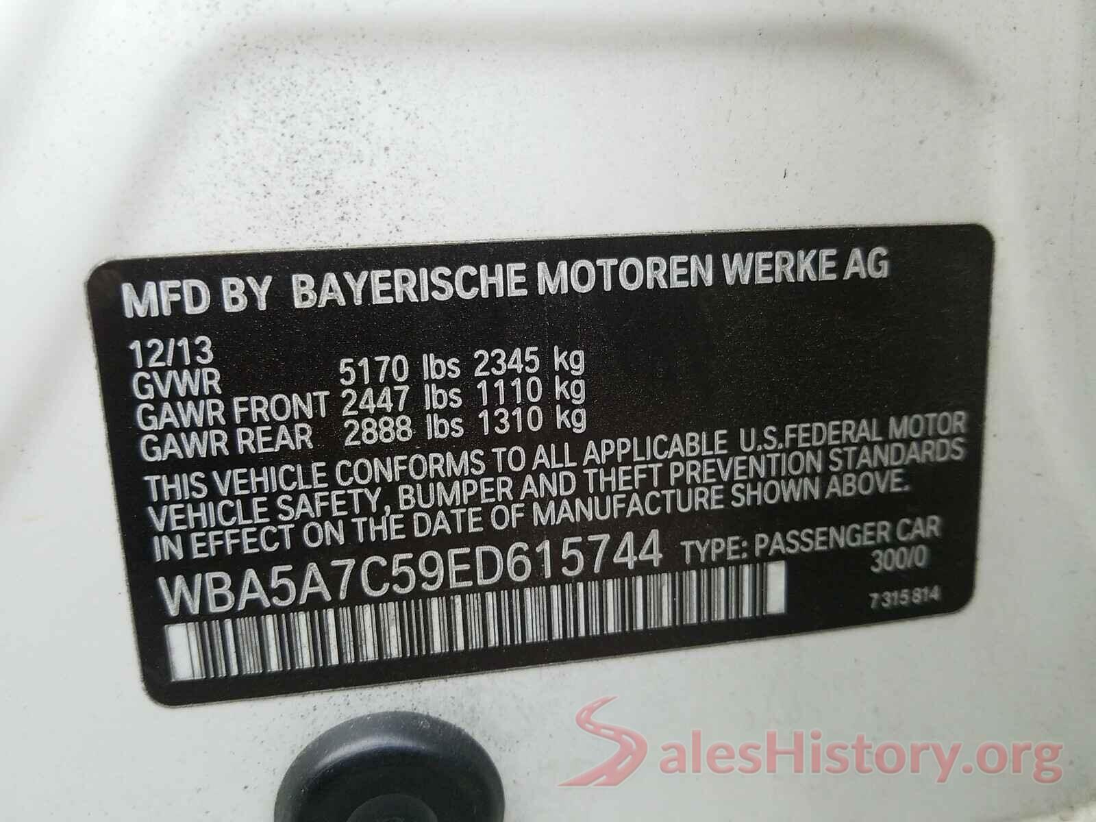 JF2GPABC4HH234096 2014 BMW 5 SERIES