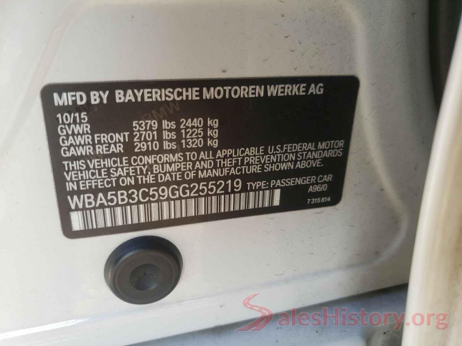 1GCHTBEN7J1142691 2016 BMW 5 SERIES