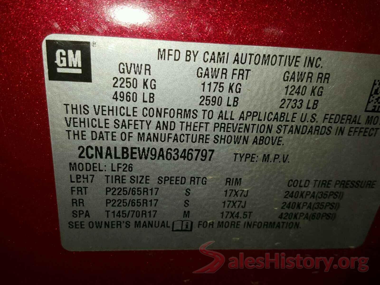 1N4BL4DV1MN342195 2010 CHEVROLET EQUINOX